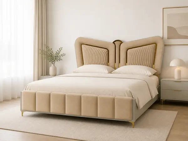 Beige Butterfly Split Channel Bed — image 4