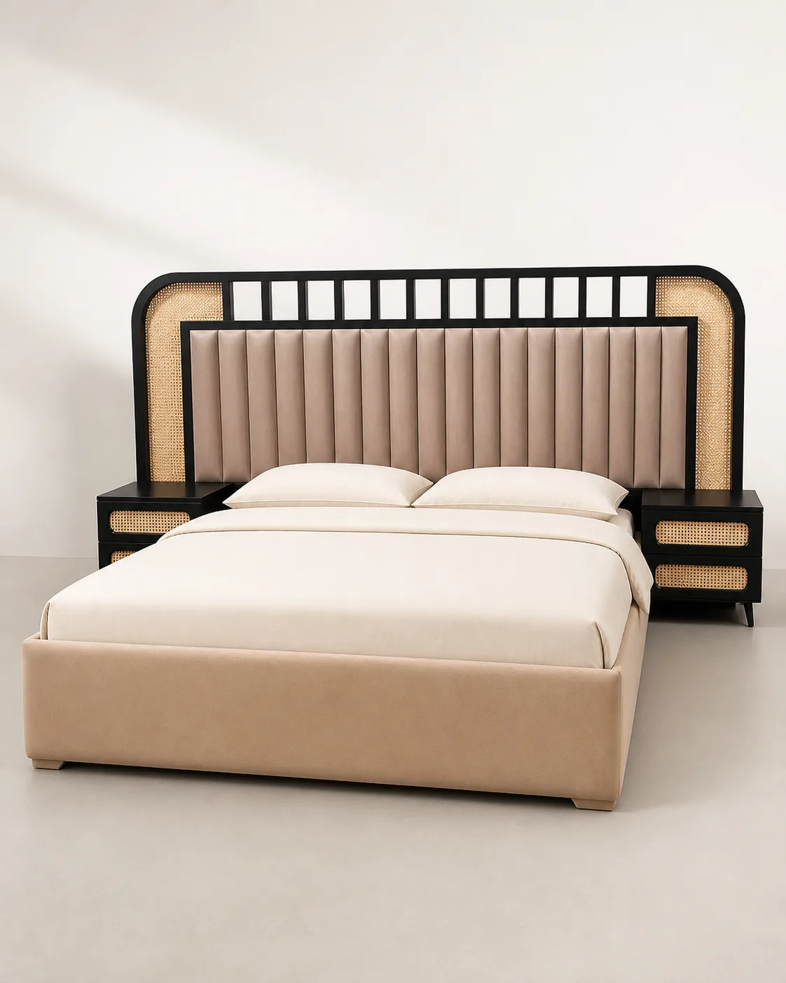 Black Frame Channel Upholstered Bed by Modi Interiors in Jagatpura Jaipur
