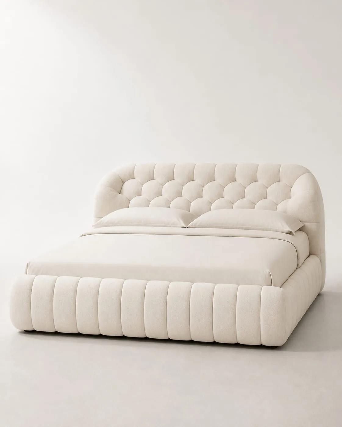 Ivory Bubble Tufted Bed by Modi Interiors in Jagatpura Jaipur