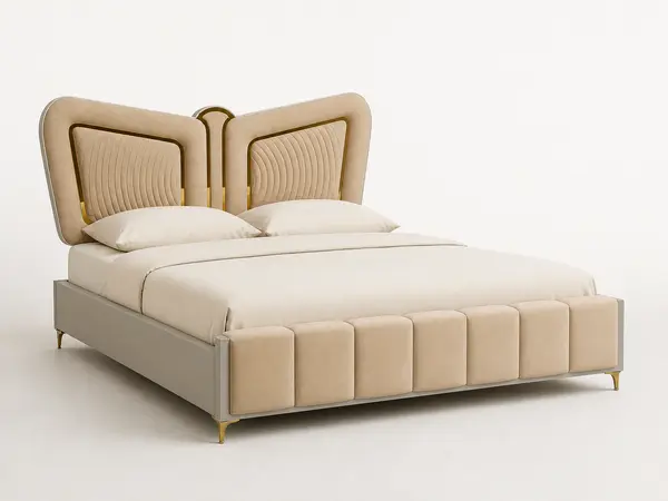 Beige Butterfly Split Channel Bed — image 2